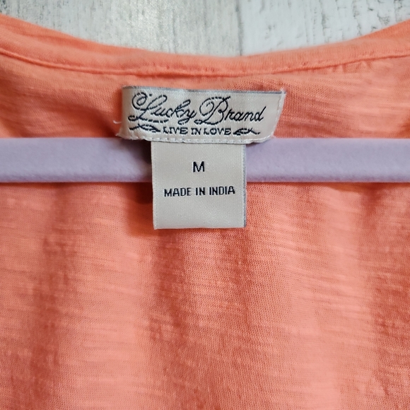 Lucky Brand Floral Eyelet Over Mesh Tee Shirt 0010 - Picture 3 of 6